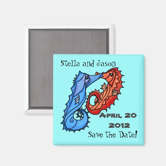 Aimant Embaisers Seahorse enregistrer la date (Recto/Verso)