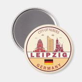 Aimant Emblem Leipzig Allemagne City Skyline (Recto/Verso)