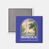 Aimant Emblème d'art de voyage à Washington DC (Recto/Verso)