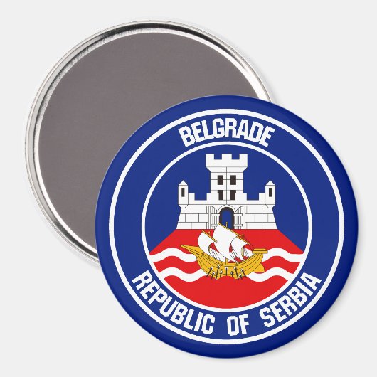 Aimant Emblème de Belgrade Round (Recto/Verso)