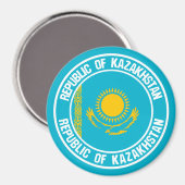 Aimant Emblème de la ronde du Kazakhstan (Recto/Verso)