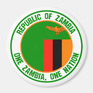Aimant Emblème de la Zambie ronde