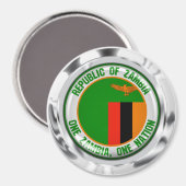 Aimant Emblème de la Zambie ronde (Recto/Verso)