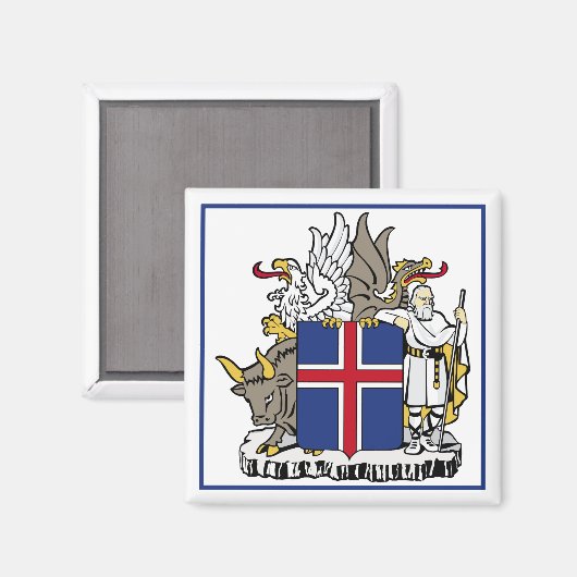 Aimant emblème de l'islande (Recto/Verso)