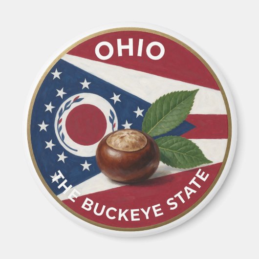 Aimant Emblème de Marronnier de l'Ohio 🌰 (Devant)