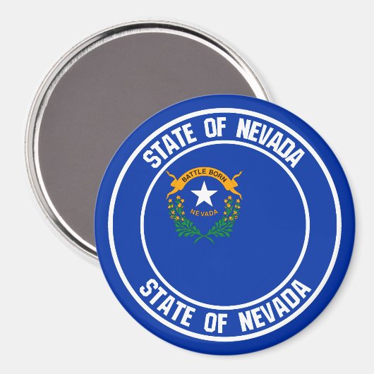 Aimant Emblème de ronde du Nevada (Recto/Verso)