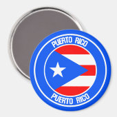 Aimant Emblème de ronde Porto Rico (Recto/Verso)