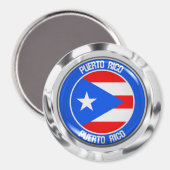 Aimant Emblème de ronde Porto Rico (Recto/Verso)