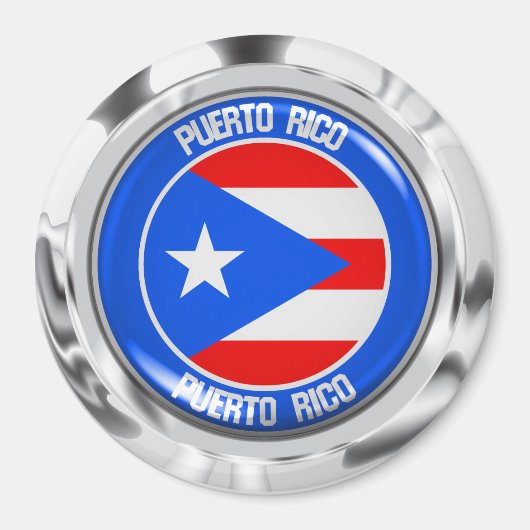 Aimant Emblème de ronde Porto Rico (Devant)