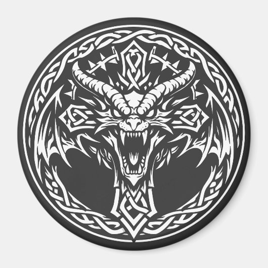 Aimant Emblème Dragon Celtique par BurnsInHell (Devant)