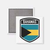 Aimant Emblème drapeau des Bahamas (Recto/Verso)
