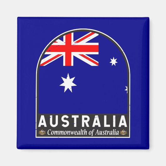 Aimant Emblème du drapeau australien Vintage (Devant)