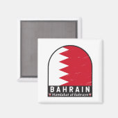 Aimant Emblème du drapeau de Bahreïn Vintage (Recto/Verso)
