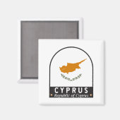 Aimant Emblème du drapeau de Chypre Vintage (Recto/Verso)