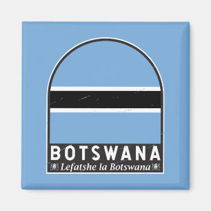 Aimant Emblème du drapeau du Botswana Vintage