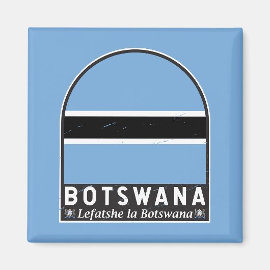 Aimant Emblème du drapeau du Botswana Vintage (Devant)