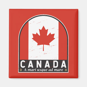 Aimant Emblème du drapeau du Canada Vintage