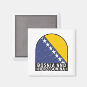 Aimant Emblème du pavillon de la Bosnie-Herzégovine en dé (Recto/Verso)