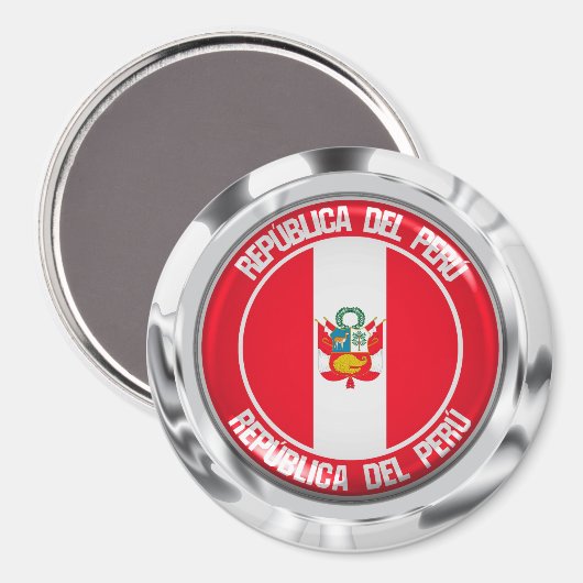 Aimant Emblème du Pérou (Recto/Verso)