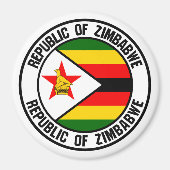 Aimant Emblème du Zimbabwe Round (Devant)