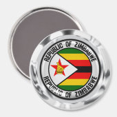 Aimant Emblème du Zimbabwe Round (Recto/Verso)