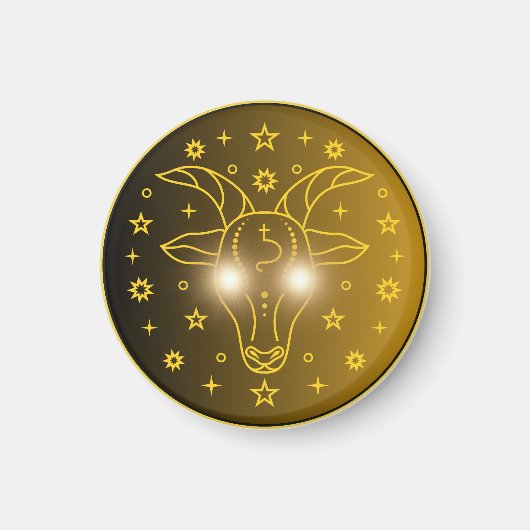 Aimant Emblème du Zodiaque Capricorne | Symbole Céleste M (Devant)