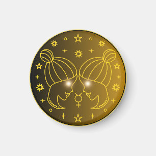 Aimant Emblème du zodiaque Gémeaux   Symbole céleste mini