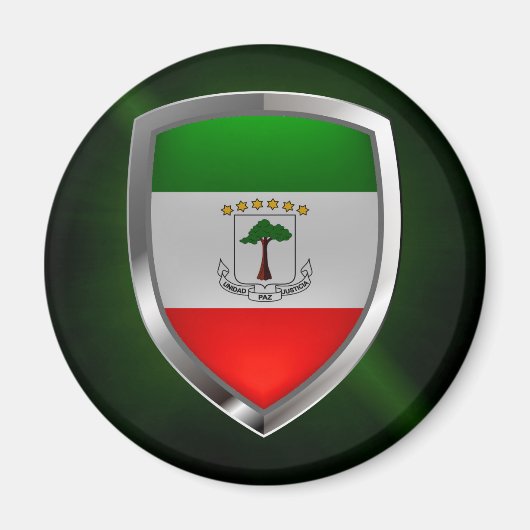 Aimant Emblème métallique de Guinée équatoriale (Devant)