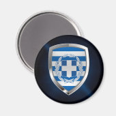 Aimant Emblème métallique de la Grèce (Recto/Verso)