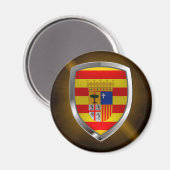 Aimant Emblème métallique de l'Aragon (Recto/Verso)