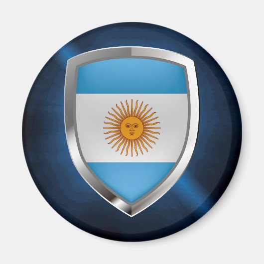 Aimant Emblème métallique de l'Argentine (Devant)