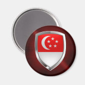Aimant Emblème métallique de Singapour (Recto/Verso)