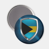 Aimant Emblème métallique des Bahamas (Recto/Verso)