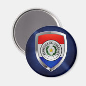 Aimant Emblème métallique du Paraguay (Recto/Verso)