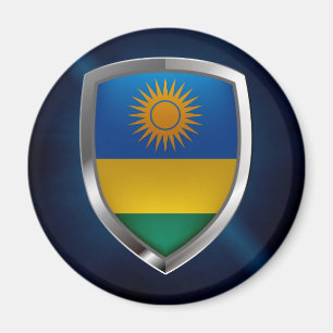 Aimant Emblème métallique du Rwanda