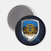 Aimant Emblème métallique estonien (Recto/Verso)