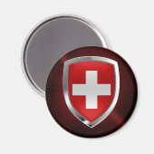 Aimant Emblème métallique Suisse (Recto/Verso)