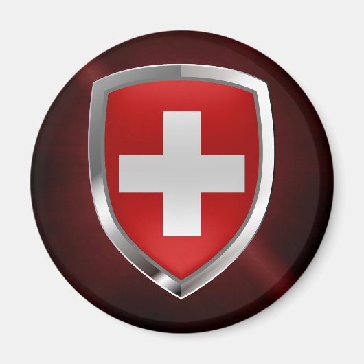 Aimant Emblème métallique Suisse (Devant)
