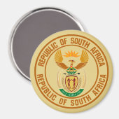 Aimant Emblème rond Afrique du Sud (Recto/Verso)