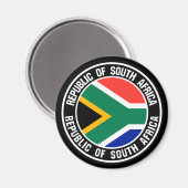 Aimant Emblème rond Afrique du Sud (Recto/Verso)
