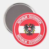 Aimant Emblème rond Autriche (Recto/Verso)