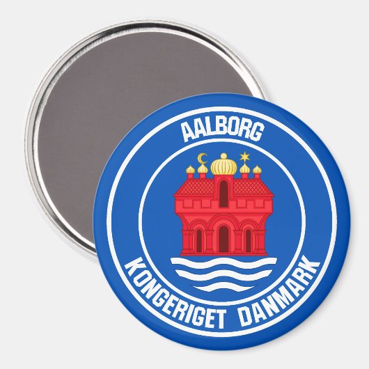 Aimant Emblème rond d'Aalborg (Recto/Verso)