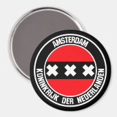 Aimant Emblème rond d'Amsterdam (Recto/Verso)