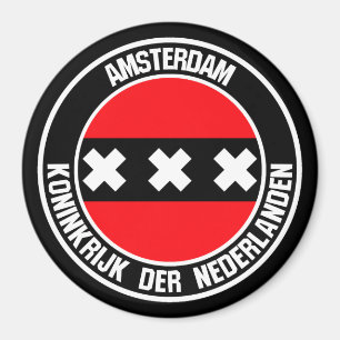 Aimant Emblème rond d'Amsterdam