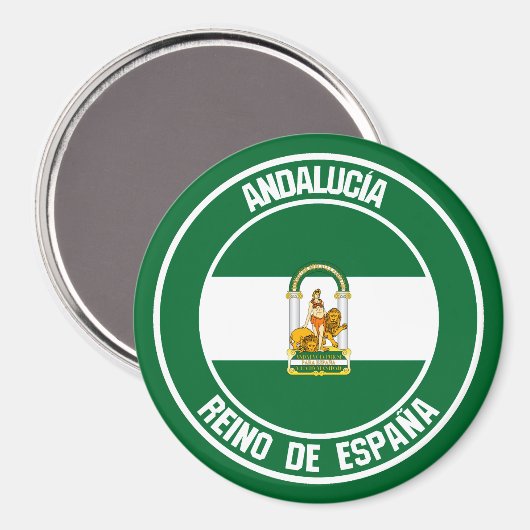 Aimant Emblème rond d'Andalucía (Recto/Verso)