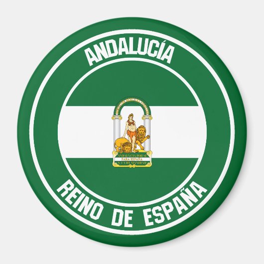Aimant Emblème rond d'Andalucía (Devant)