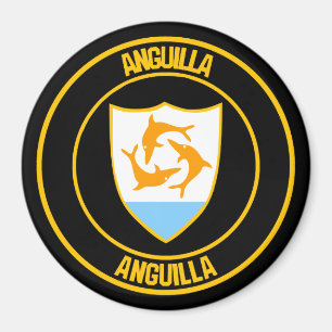 Aimant Emblème rond d'Anguilla
