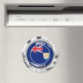 Aimant Emblème rond d'Anguilla (In Situ (Lave-vaisselle))