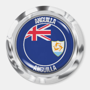 Aimant Emblème rond d'Anguilla