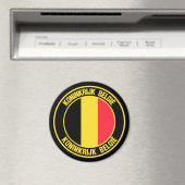 Aimant Emblème rond de Belgique (In Situ (Lave-vaisselle))